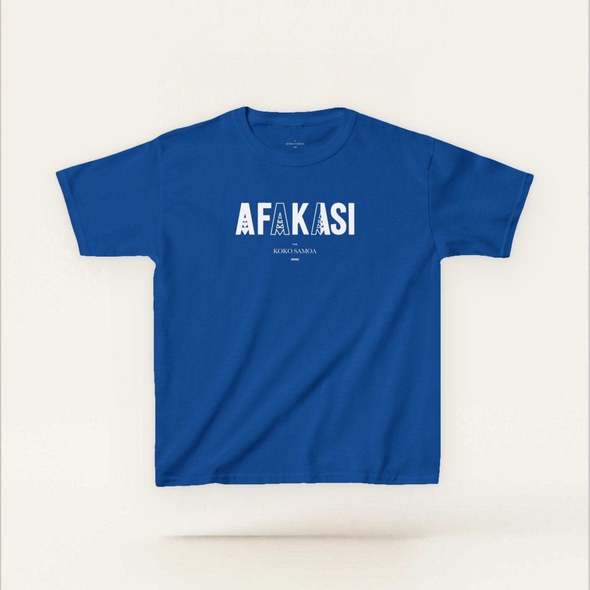 Kids unisex navy tee by The Print Bar featuring Afakasi design, suitable for children in AU/NZ.