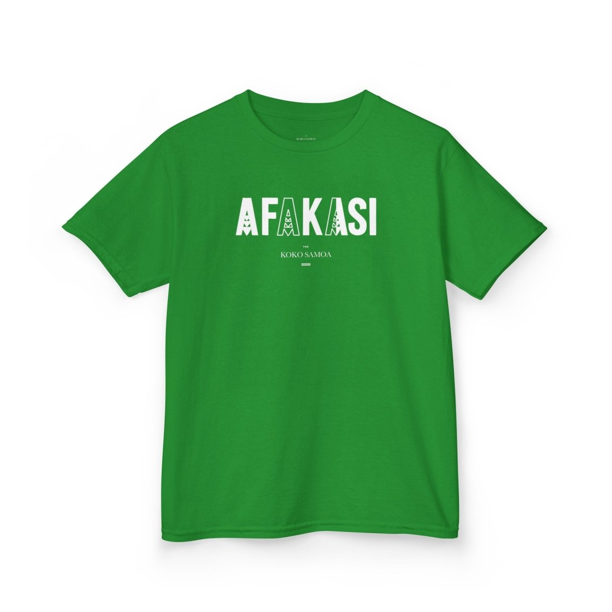 Kids unisex navy T-shirt by The Print Bar featuring Afakasi design, suitable for children in AU/NZ.