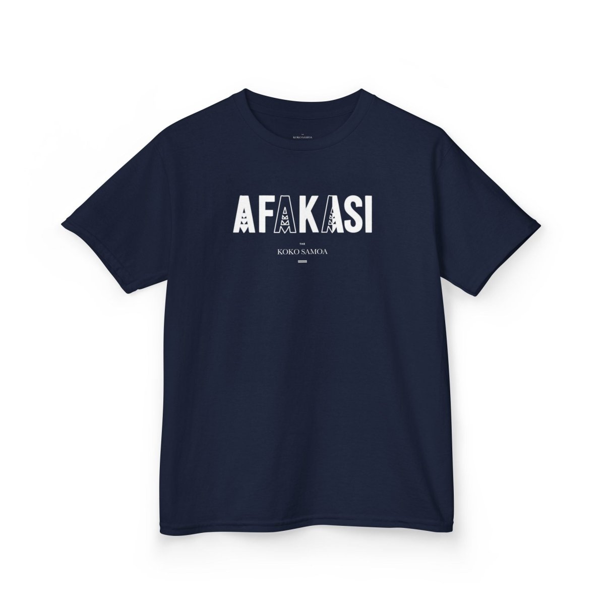 Kids unisex navy tee by The Print Bar featuring Afakasi design, suitable for children in AU/NZ.