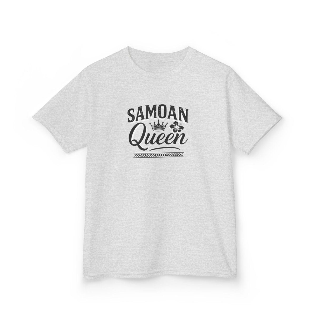 Kids unisex navy tee by The Print Bar featuring a Samoan Queen design, perfect for kids' casual wear.