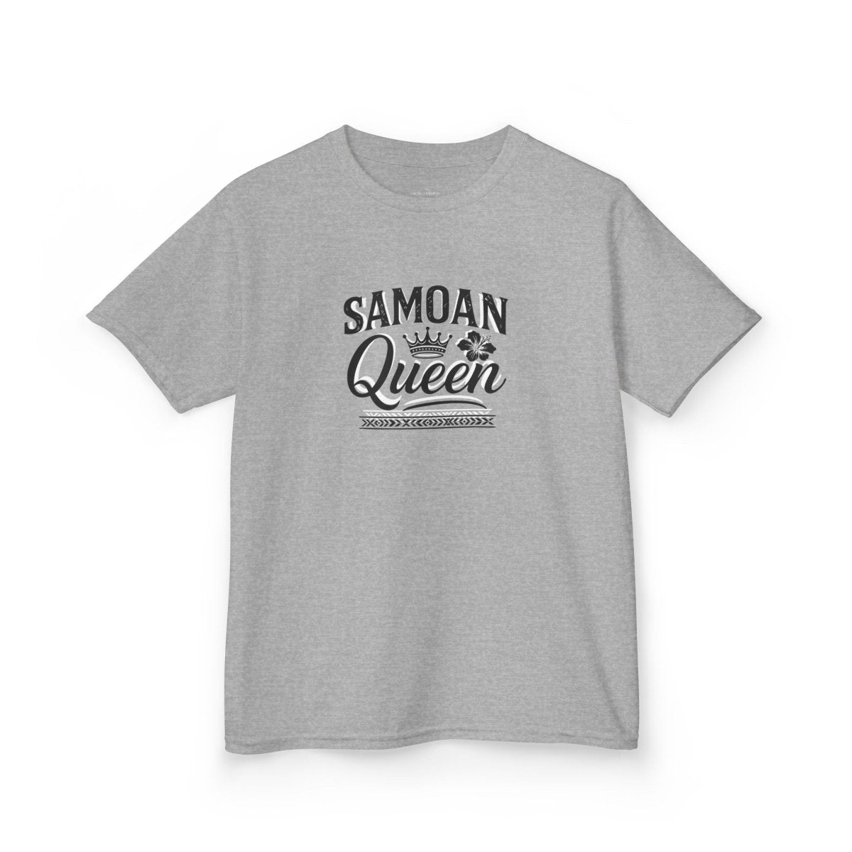 Navy kids unisex tee by The Print Bar featuring a Samoan Queen design, suitable for children in AU/NZ.