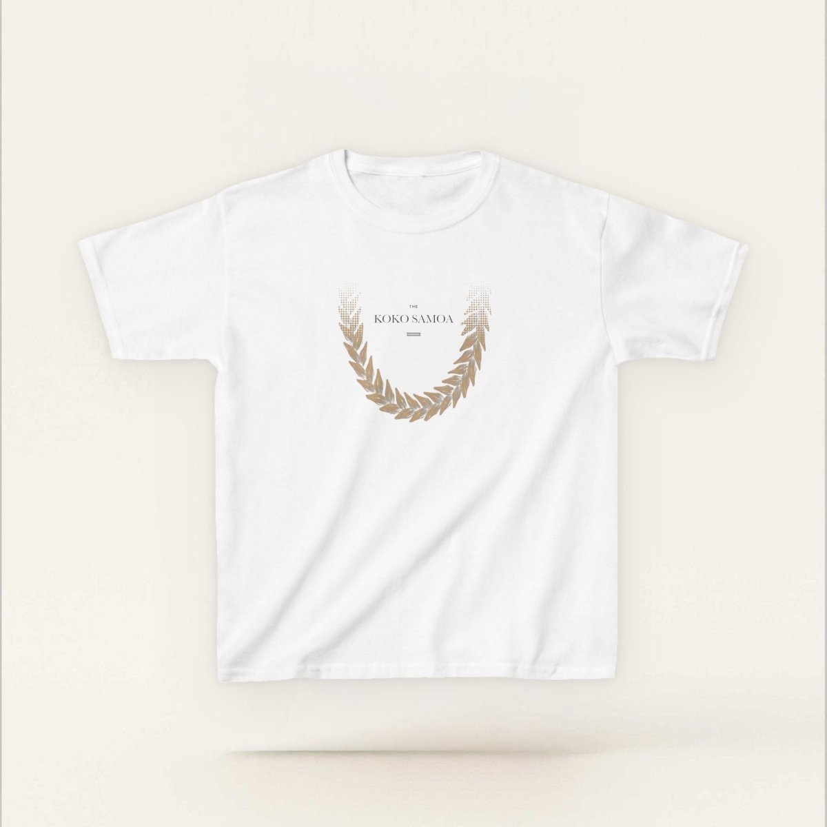 Kids unisex T-shirt by The Print Bar featuring Ula Fala design in brown, styled for children, displayed on a plain background.