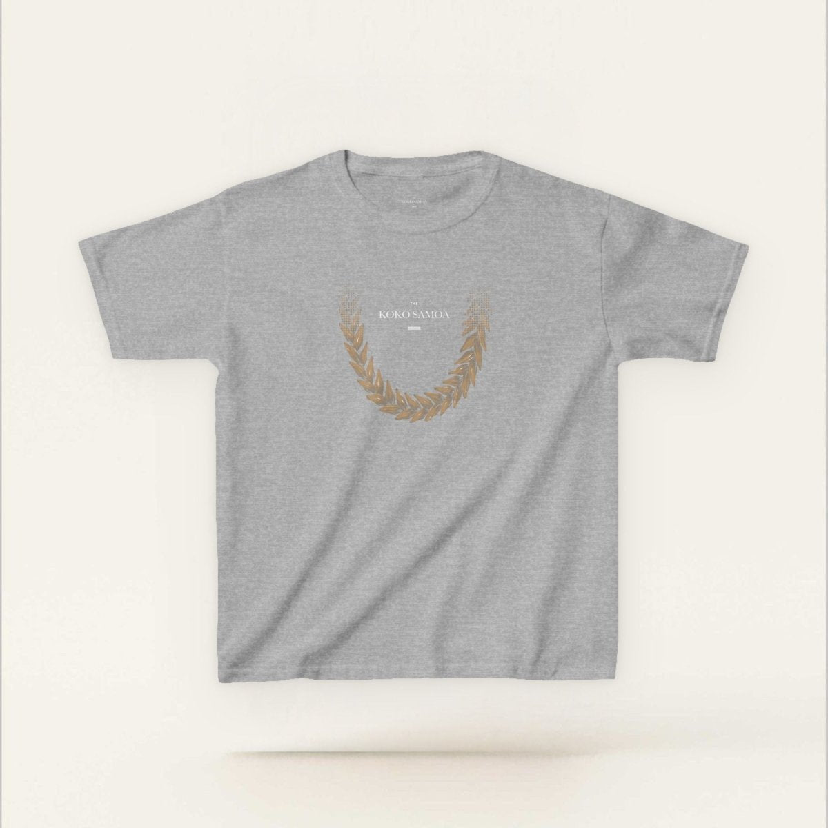 Kids unisex T-shirt by The Print Bar featuring Ula Fala design in brown, suitable for children, in a casual tee style.