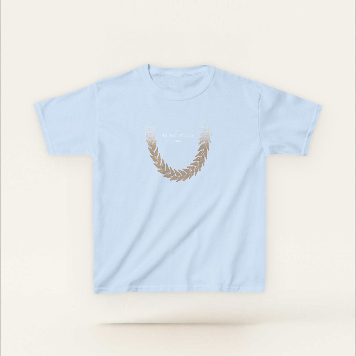 Kids unisex T-shirt by The Print Bar, Ula Fala Brown design, comfortable fit for children, in a natural brown color.