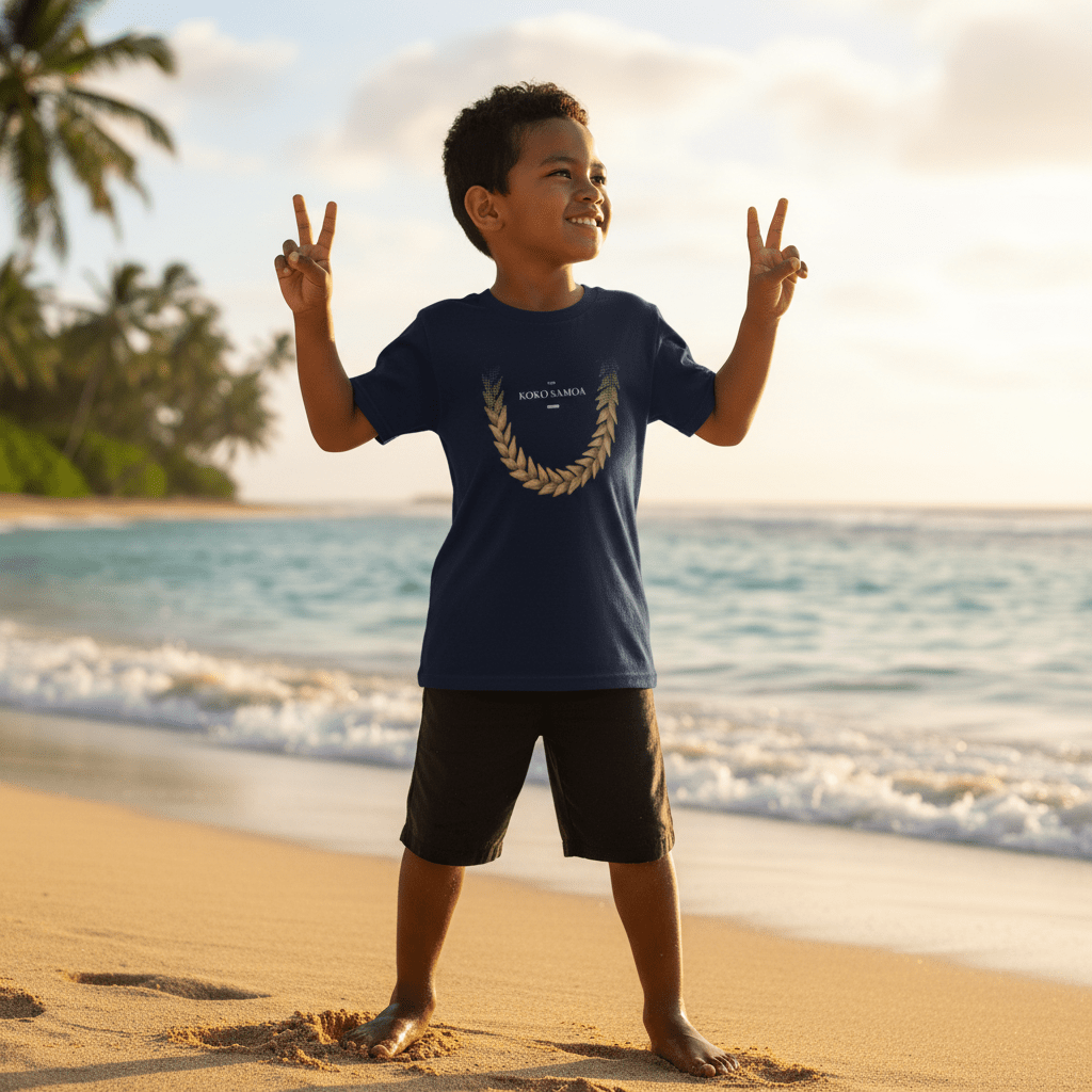 Kids unisex T-shirt in Ula Fala brown by The Print Bar, featuring a comfortable fit and casual style for children.