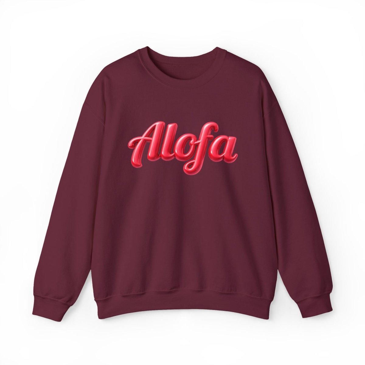 Unisex heavy ash sweatshirt by The Print Bar featuring the Alofa design, made for casual comfort and everyday wear.