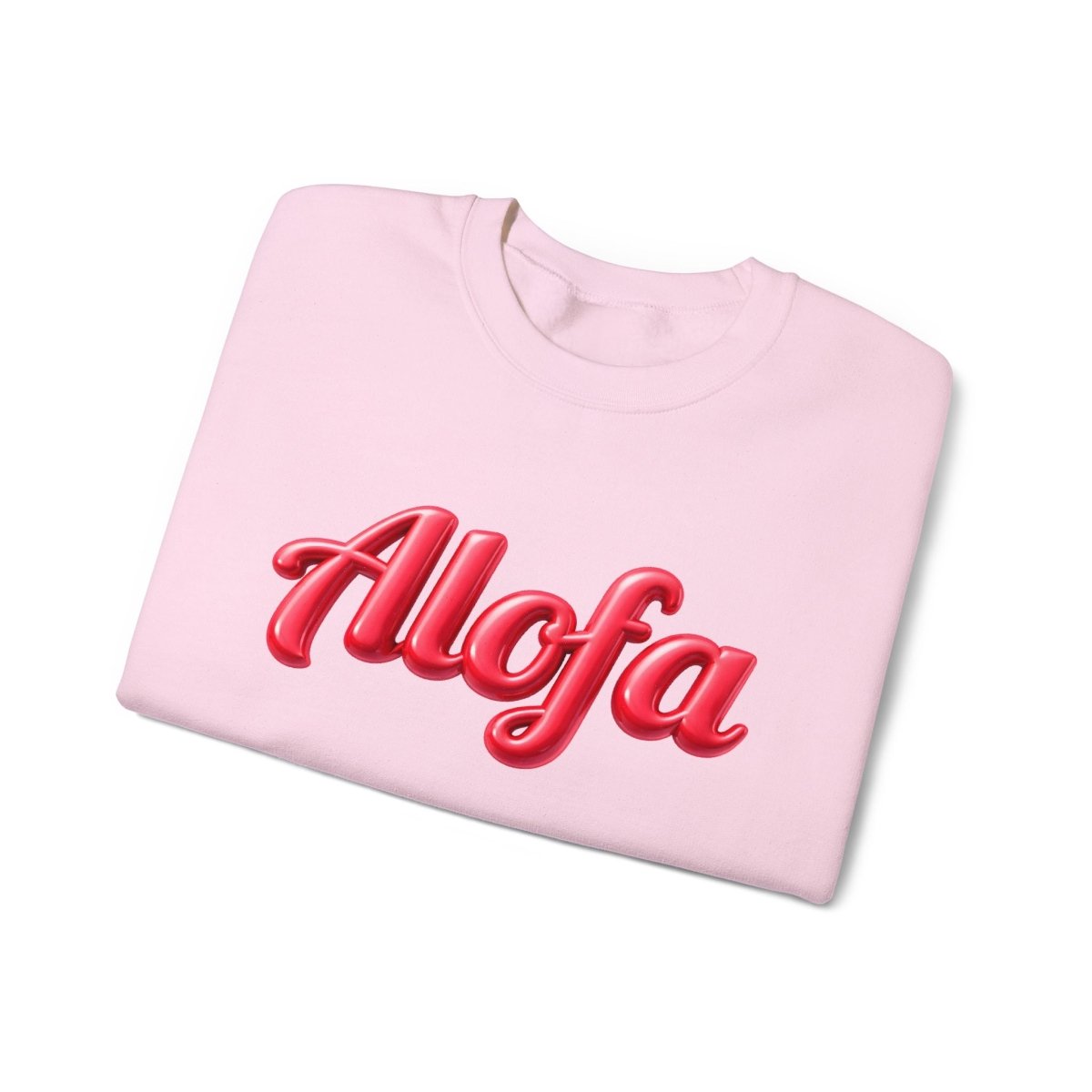 Unisex heavy gray sweatshirt from The Print Bar featuring the Alofa design, suitable for casual wear in AU/NZ.