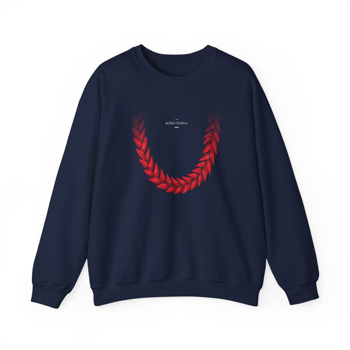Navy unisex heavy sweatshirt featuring the Ula Fala design, made for casual comfort and style.