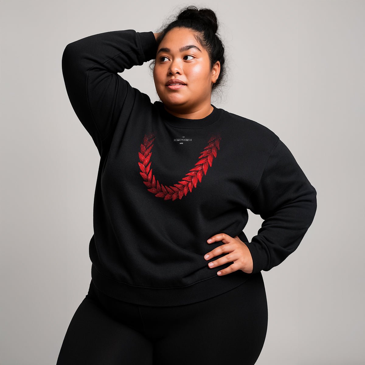 Unisex navy heavy sweatshirt featuring the Ula Fala design, casual and comfortable for everyday wear.