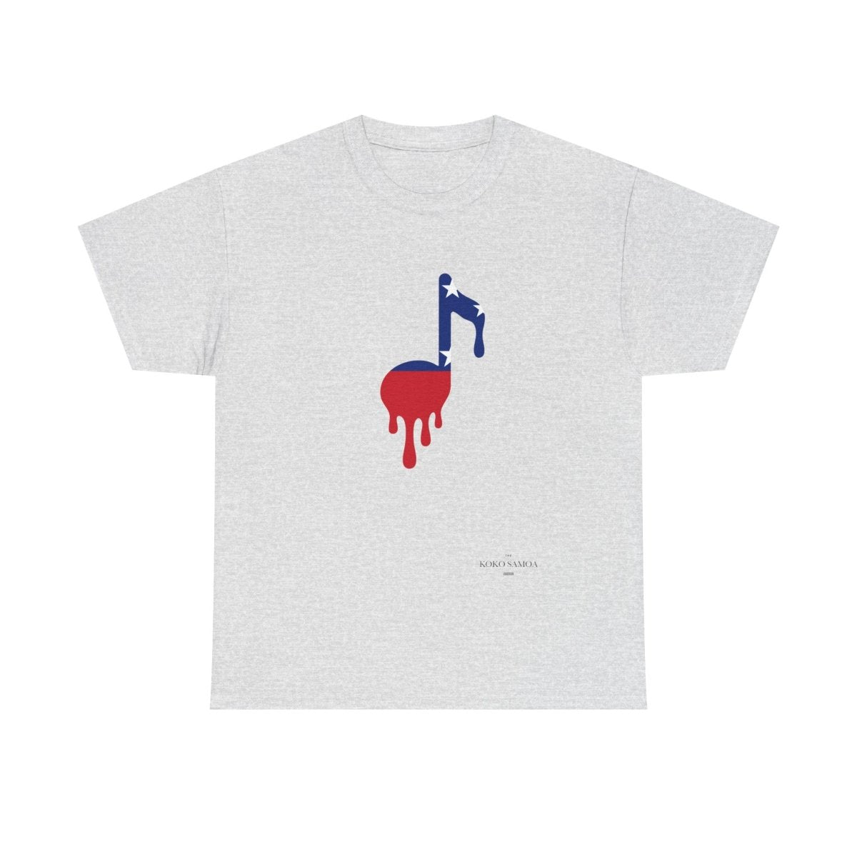 Unisex heavy T-shirt by The Print Bar featuring a Samoan note design in ash color.