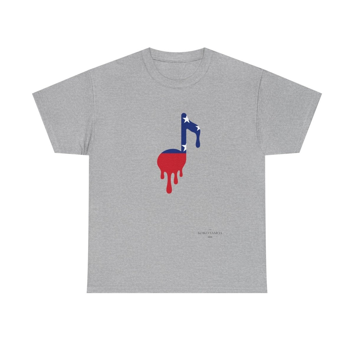 Unisex heavy T-shirt by The Print Bar featuring a Samoan Note design in ash color.