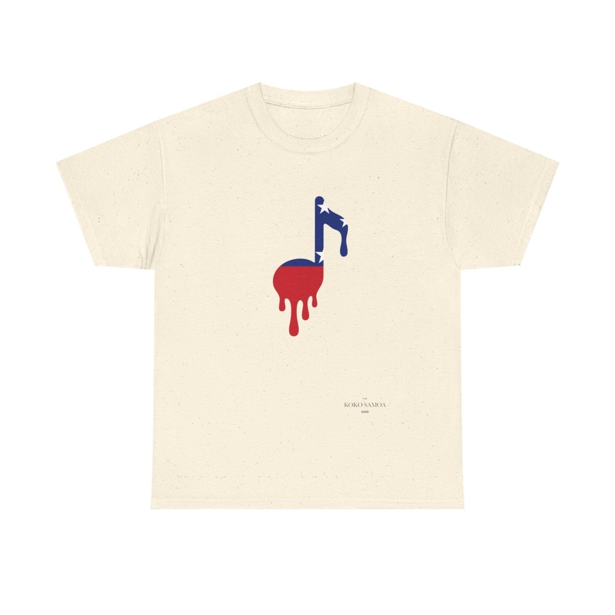 Heavy unisex Samoan note T-shirt by The Print Bar in ash color, featuring a bold design on the front.