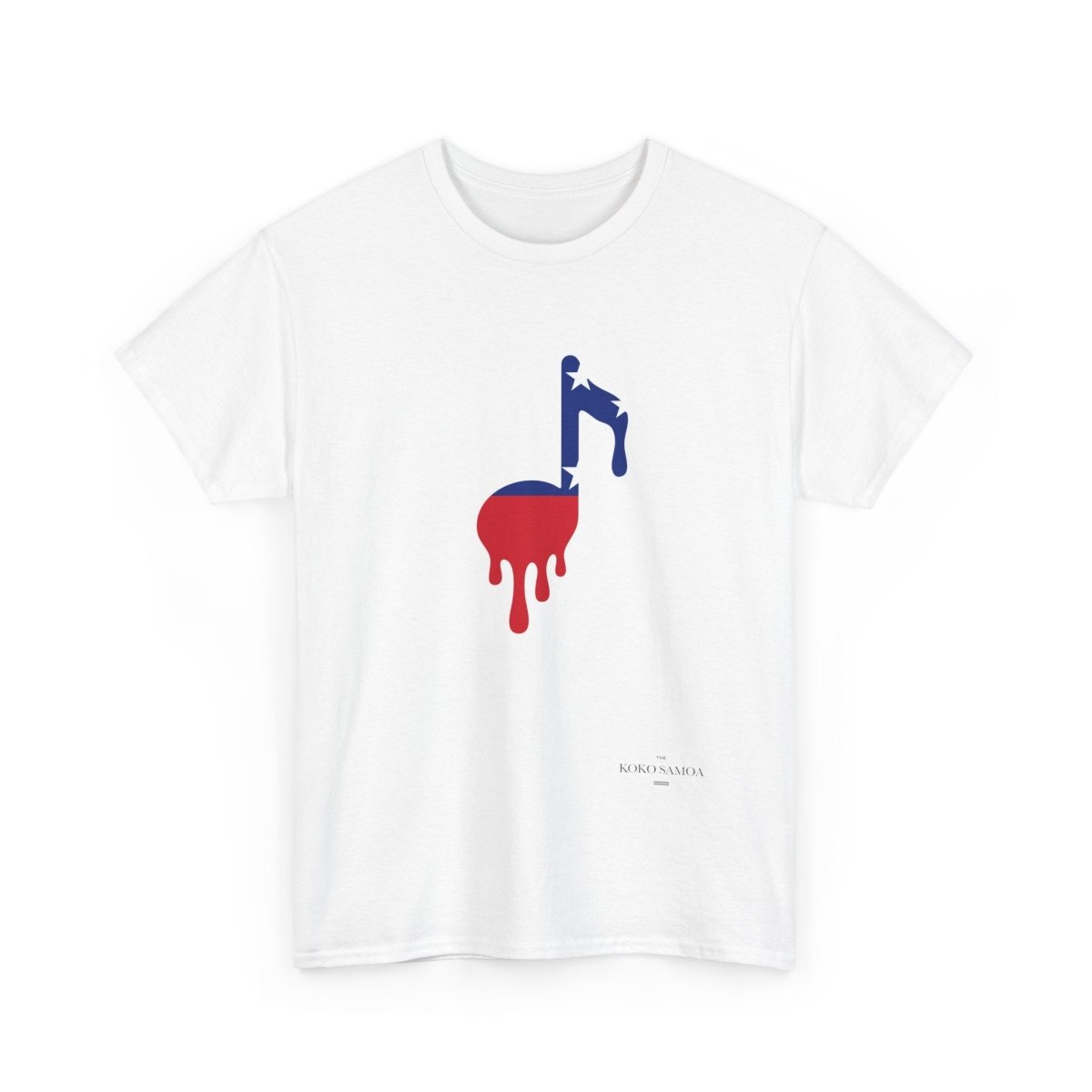 Unisex heavy cotton T-shirt by The Print Bar featuring a Samoan note design in ash color, casual fit for men and women.