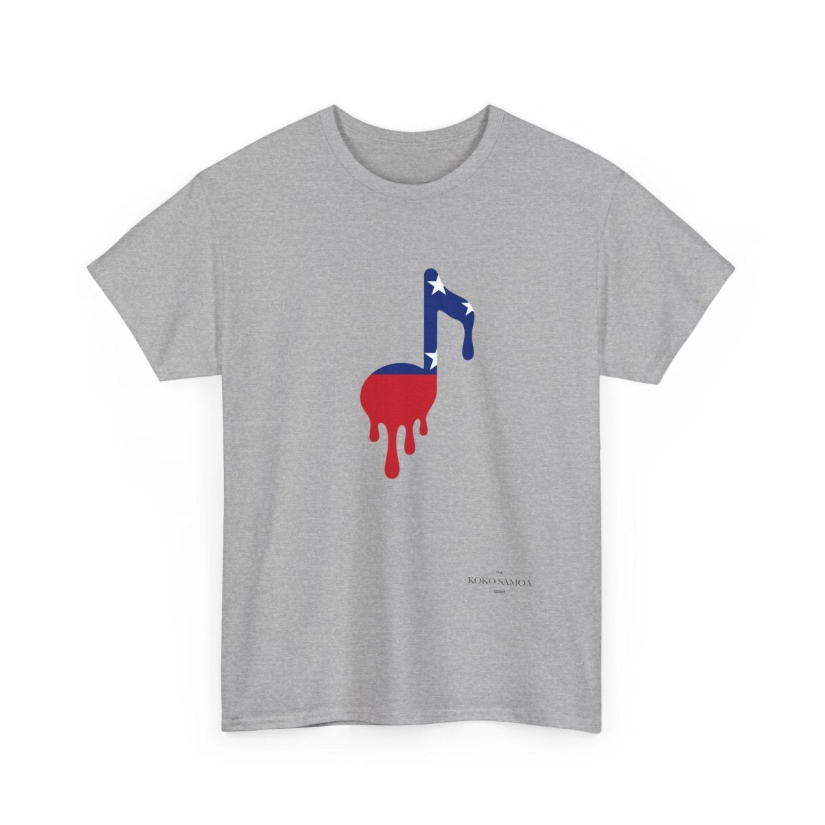 Unisex heavy T-shirt by The Print Bar featuring a Samoan note design in ash color, casual fit, and soft cotton fabric.