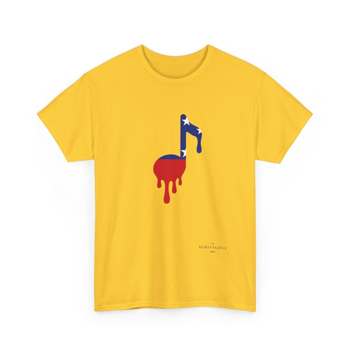 Unisex heavy T-shirt in ash with Samoan note design by The Print Bar, showcasing a casual fit and printed graphic.