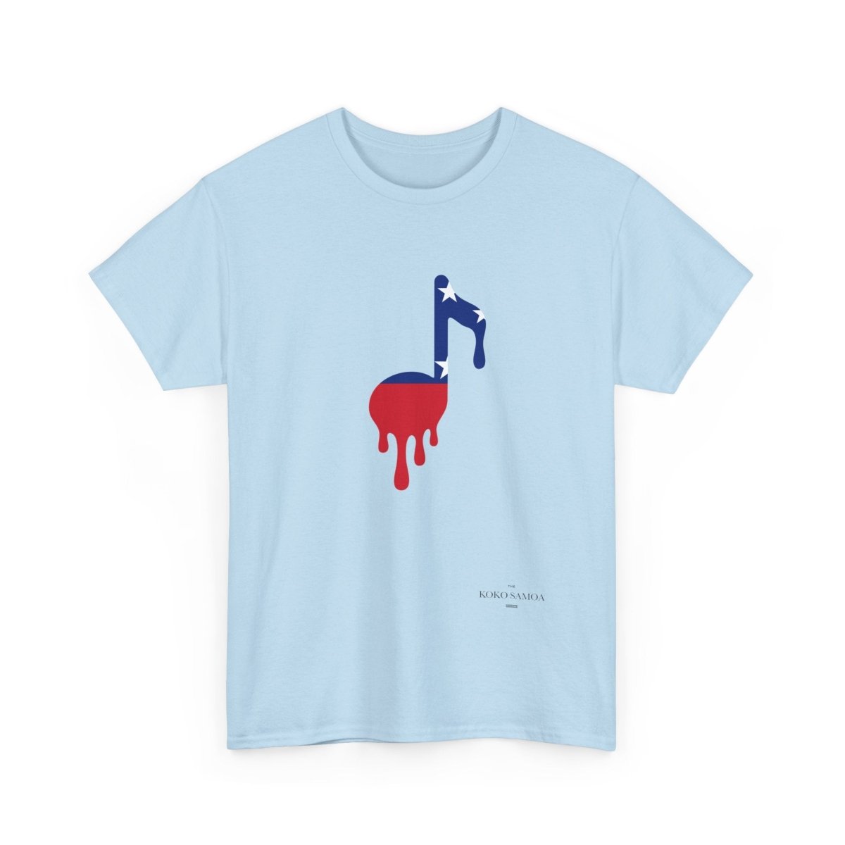 Ash gray unisex T-shirt by The Print Bar featuring a Samoan note design, casual heavy cotton tee for men and women.
