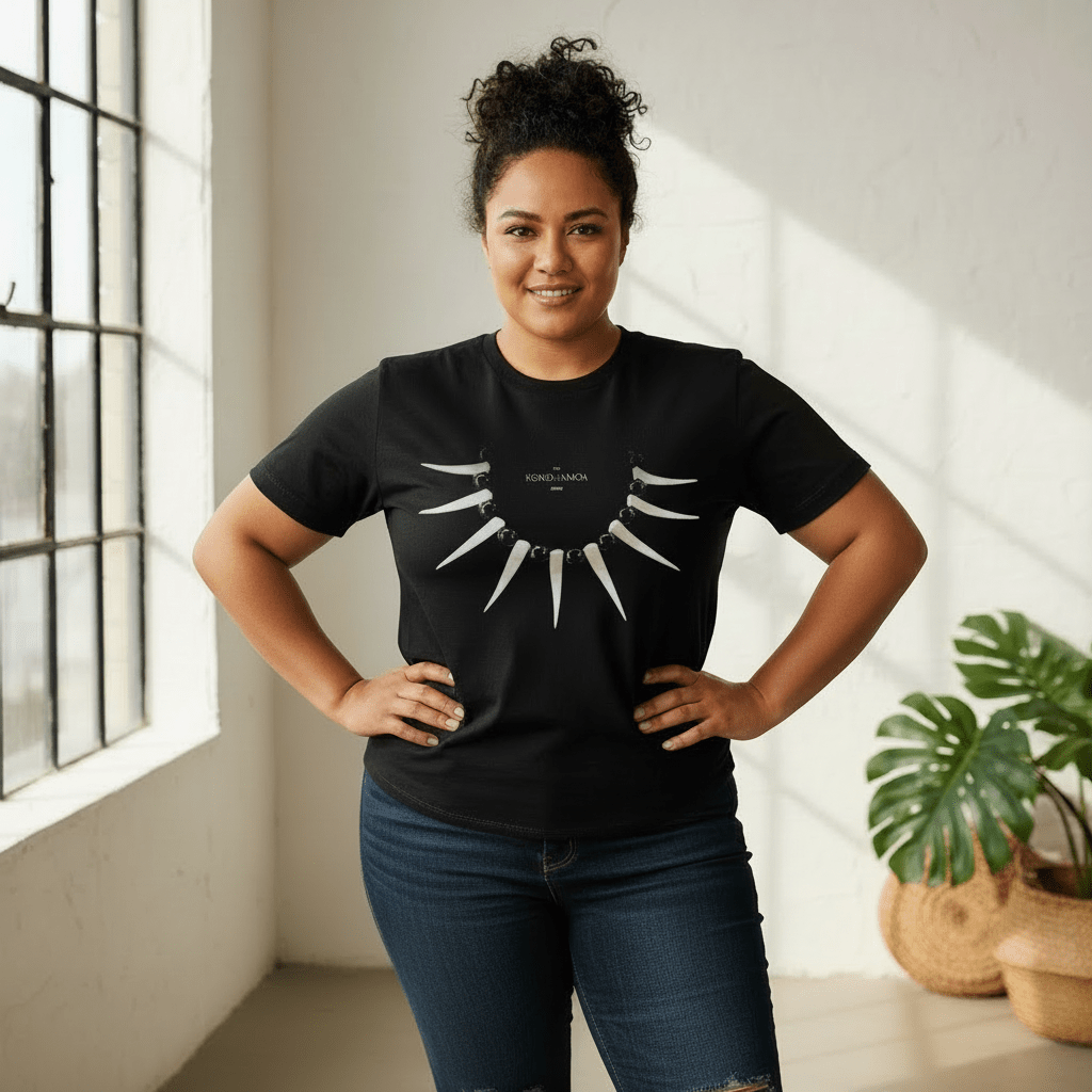 Black heavy unisex T-shirt featuring Ula Nifo design, ideal for casual wear in AU/NZ.