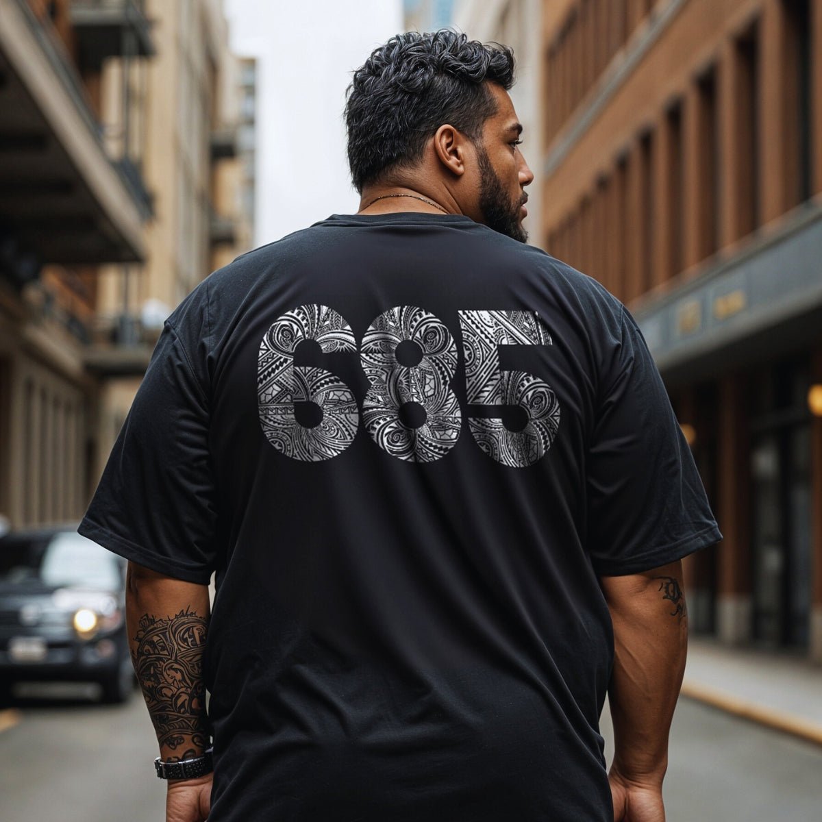 White unisex heavy tee by The Print Bar, showing a casual fit and soft cotton fabric, ideal for everyday wear.