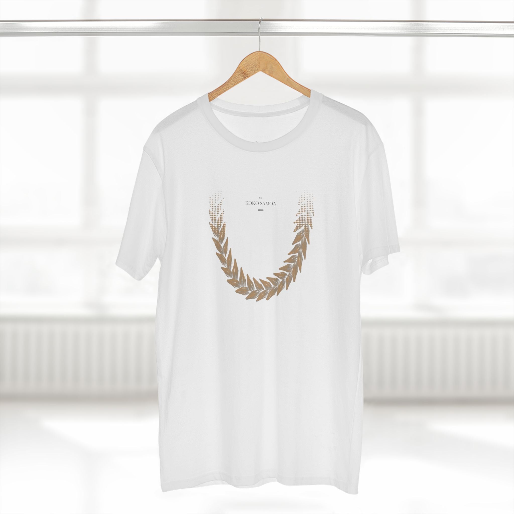 Soft unisex Ula Fala brown tee, showing a comfortable fit and natural fabric texture.