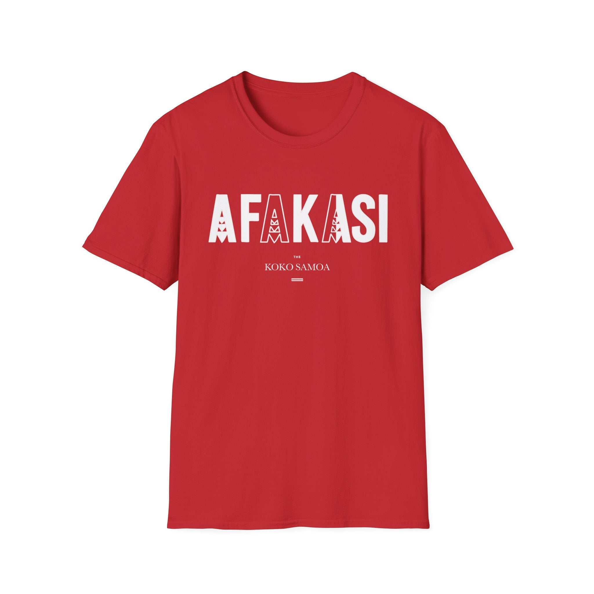 Charcoal soft unisex tee featuring the Afakasi design, ideal for casual wear in AU/NZ.