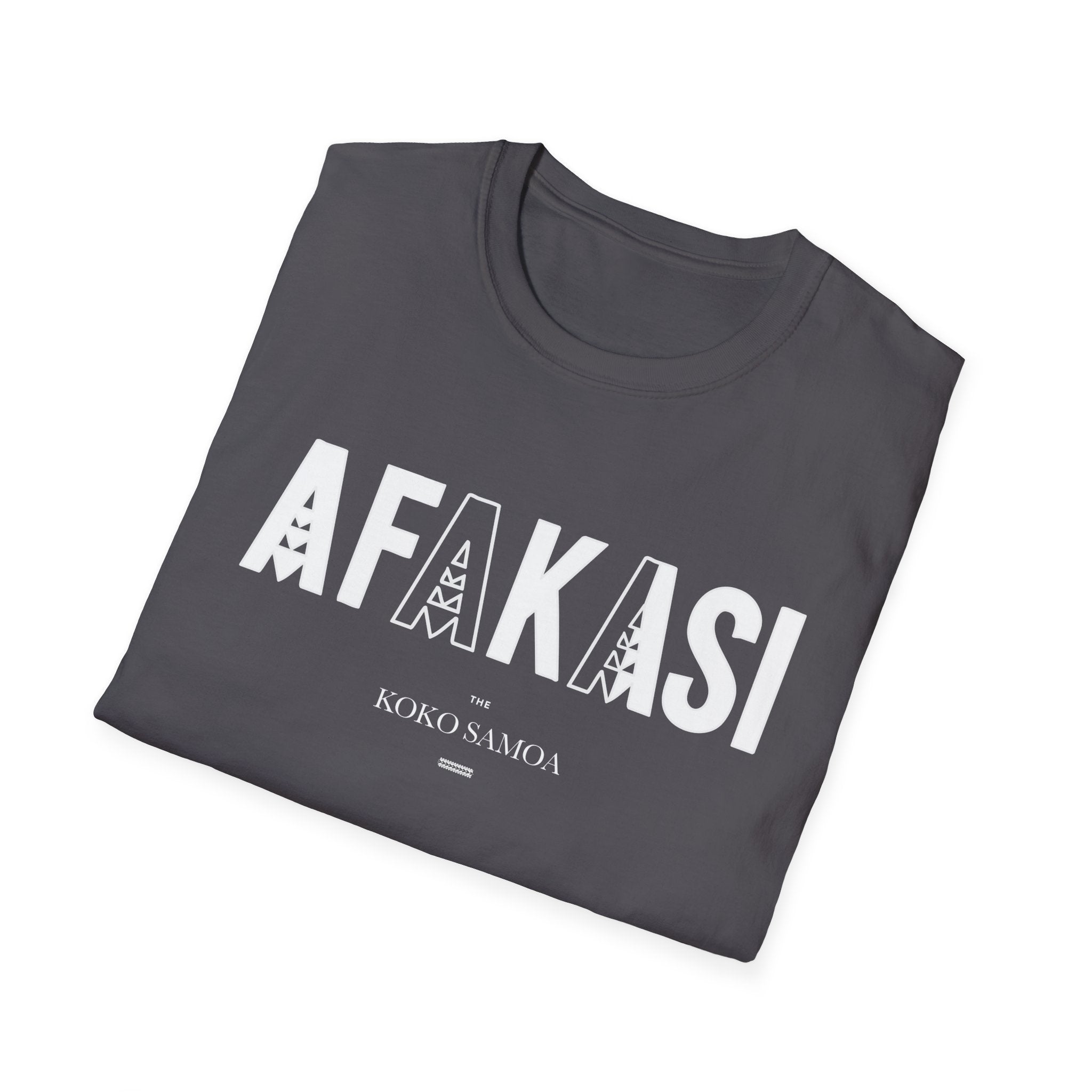 Charcoal soft unisex tee by The Print Bar featuring Afakasi design, suitable for AU/NZ sizing, casual and comfortable.