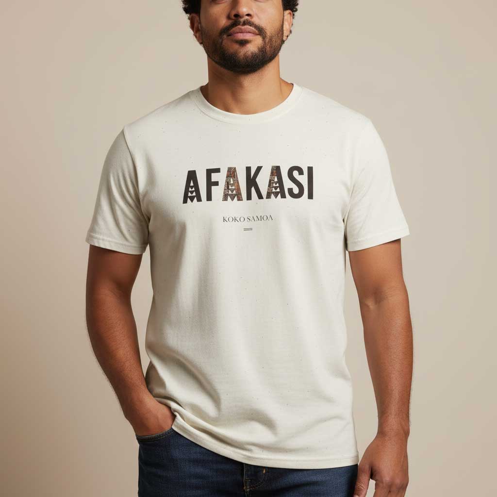 Charcoal soft unisex T-shirt featuring the Afakasi design, ideal for casual wear in AU/NZ.