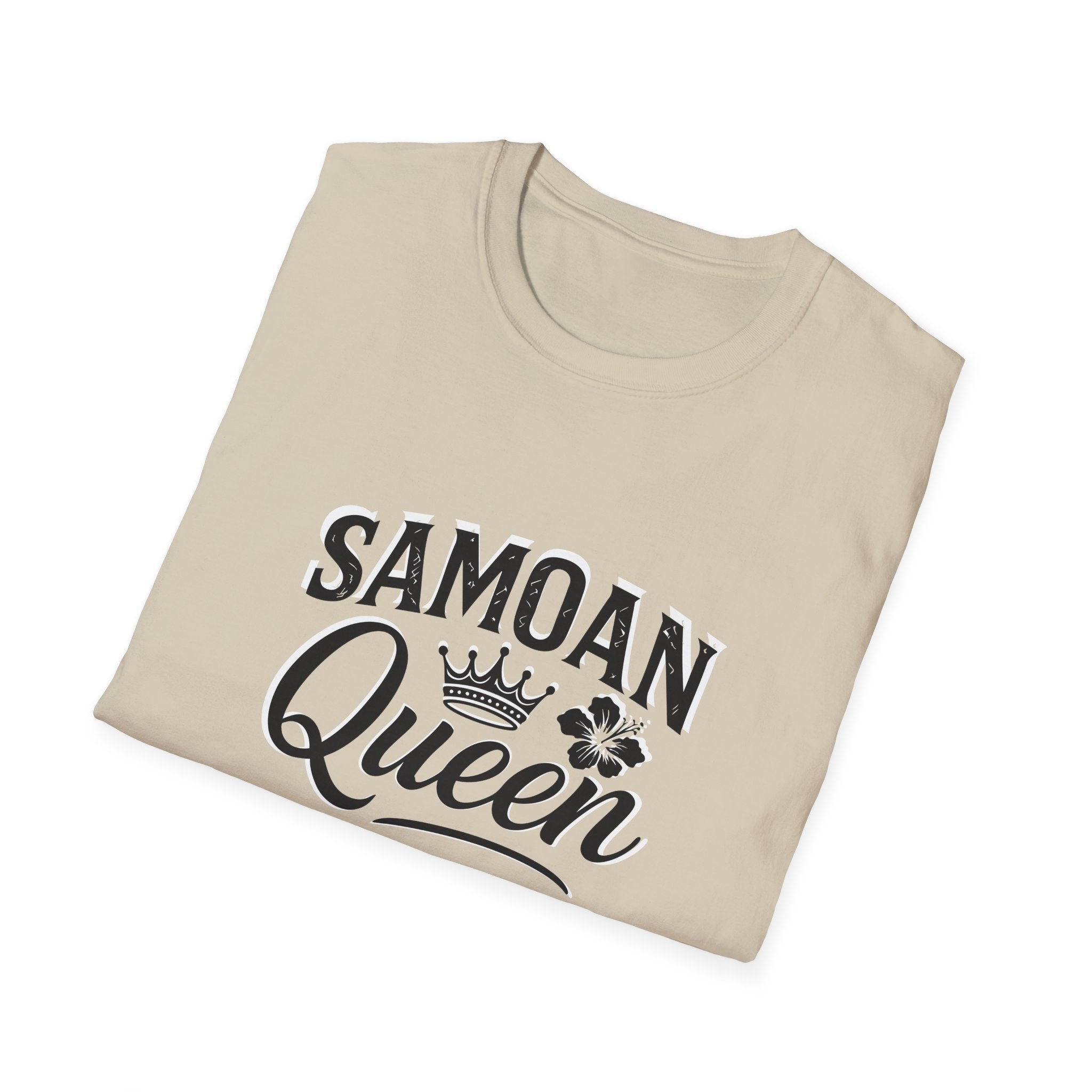 Soft unisex T-shirt featuring a Samoan Queen design in charcoal color by The Print Bar.