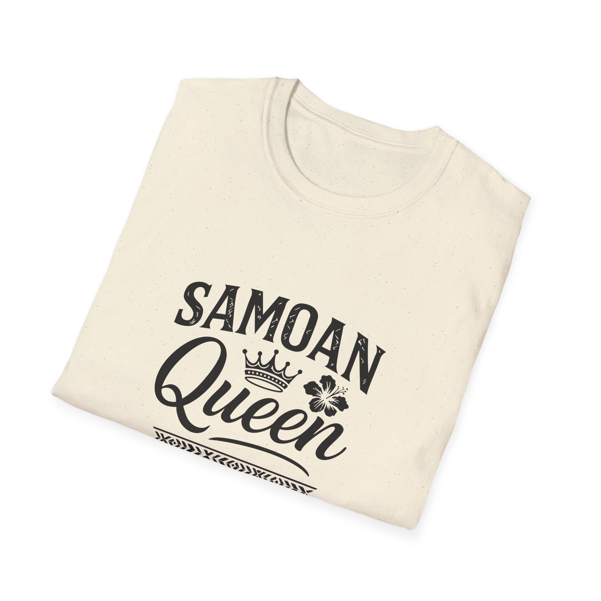 Charcoal soft unisex T-shirt featuring Samoan Queen AU/NZ design, made by The Print Bar.