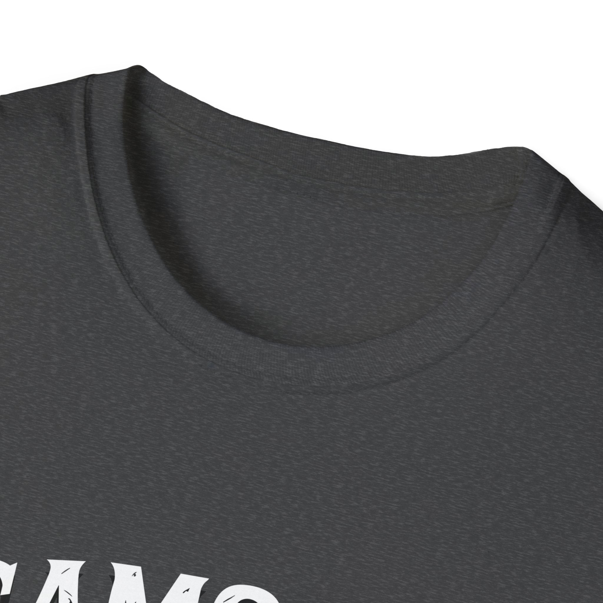 Charcoal soft unisex T-shirt featuring Samoan Queen AU/NZ design from The Print Bar, casual and comfortable fit.