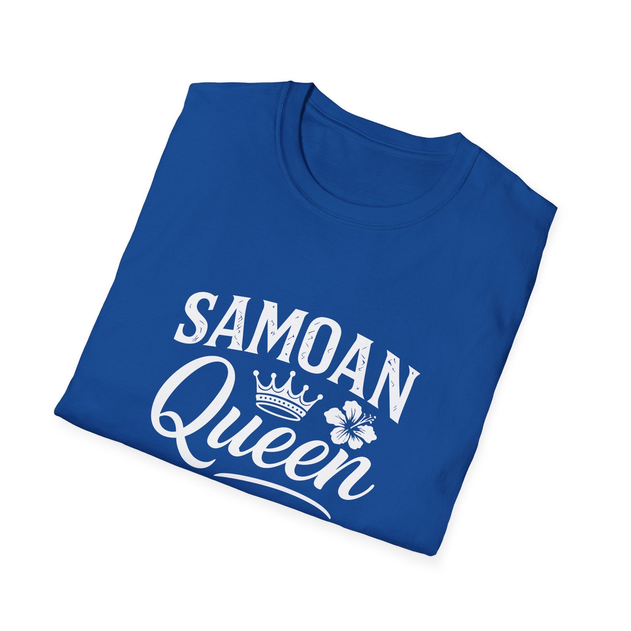 Charcoal soft unisex T-shirt featuring Samoan Queen AU/NZ design by The Print Bar, casual and comfortable fit.