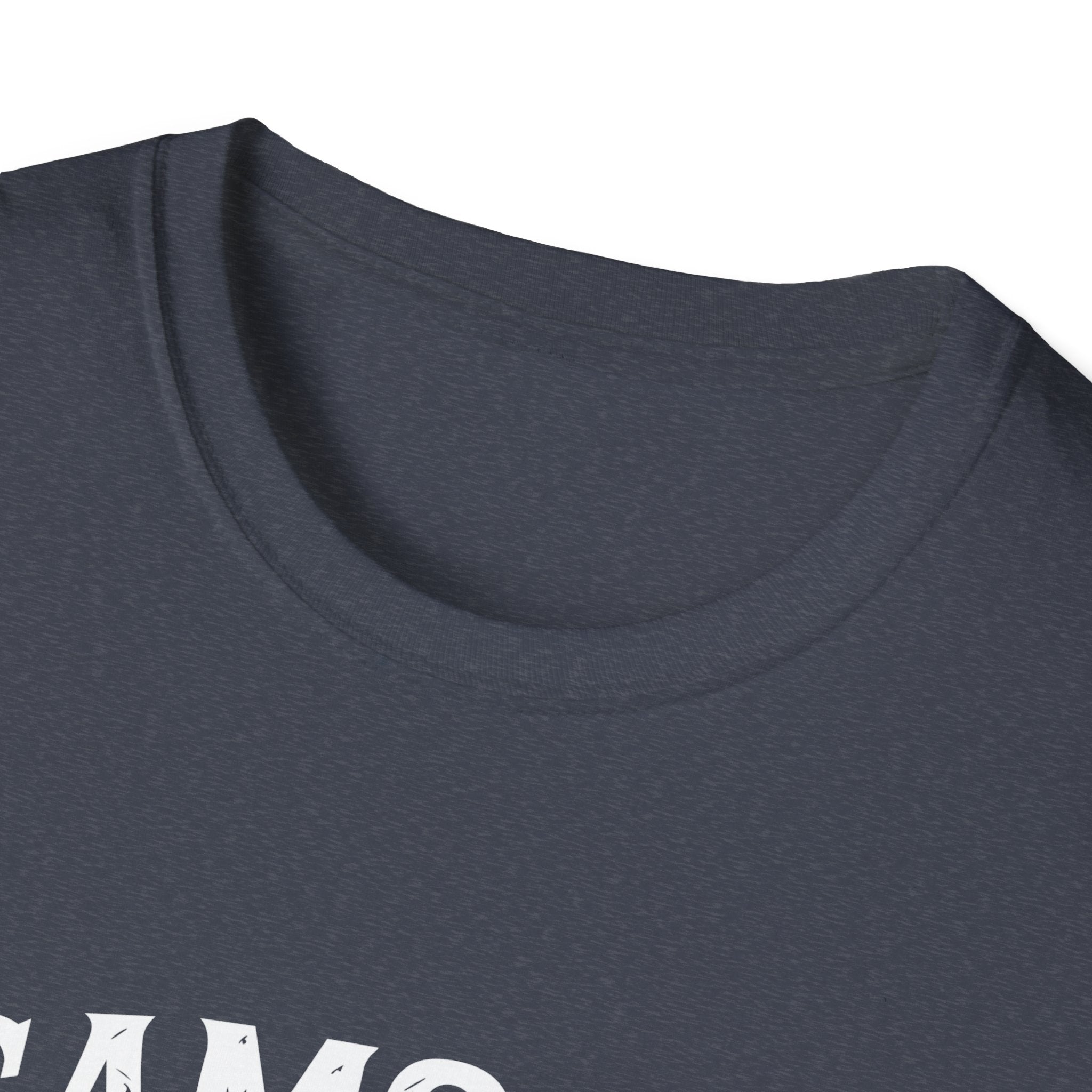 Charcoal soft unisex T-shirt featuring Samoan Queen AU/NZ design by The Print Bar, casual and comfortable fit.