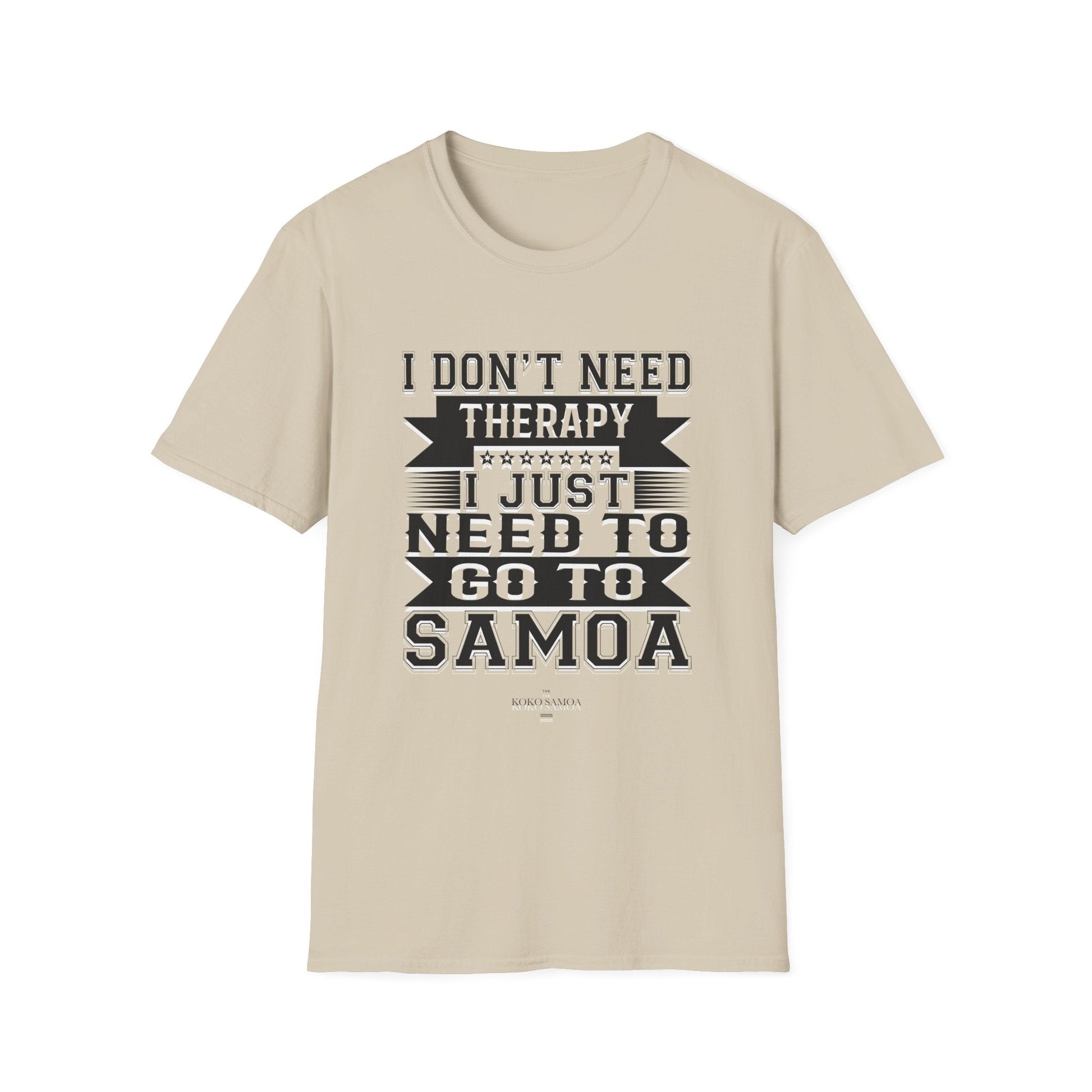 Charcoal unisex soft tee featuring Samoan Therapy design, perfect for casual wear in AU/NZ.