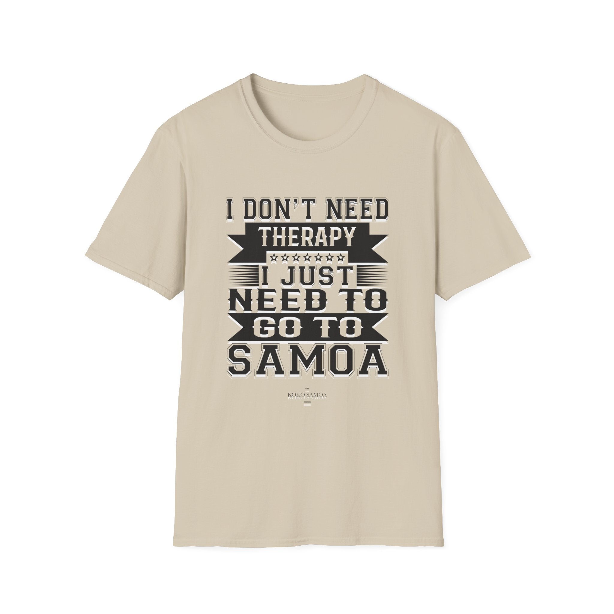 Charcoal unisex soft tee featuring Samoan Therapy design, perfect for casual wear in AU/NZ.
