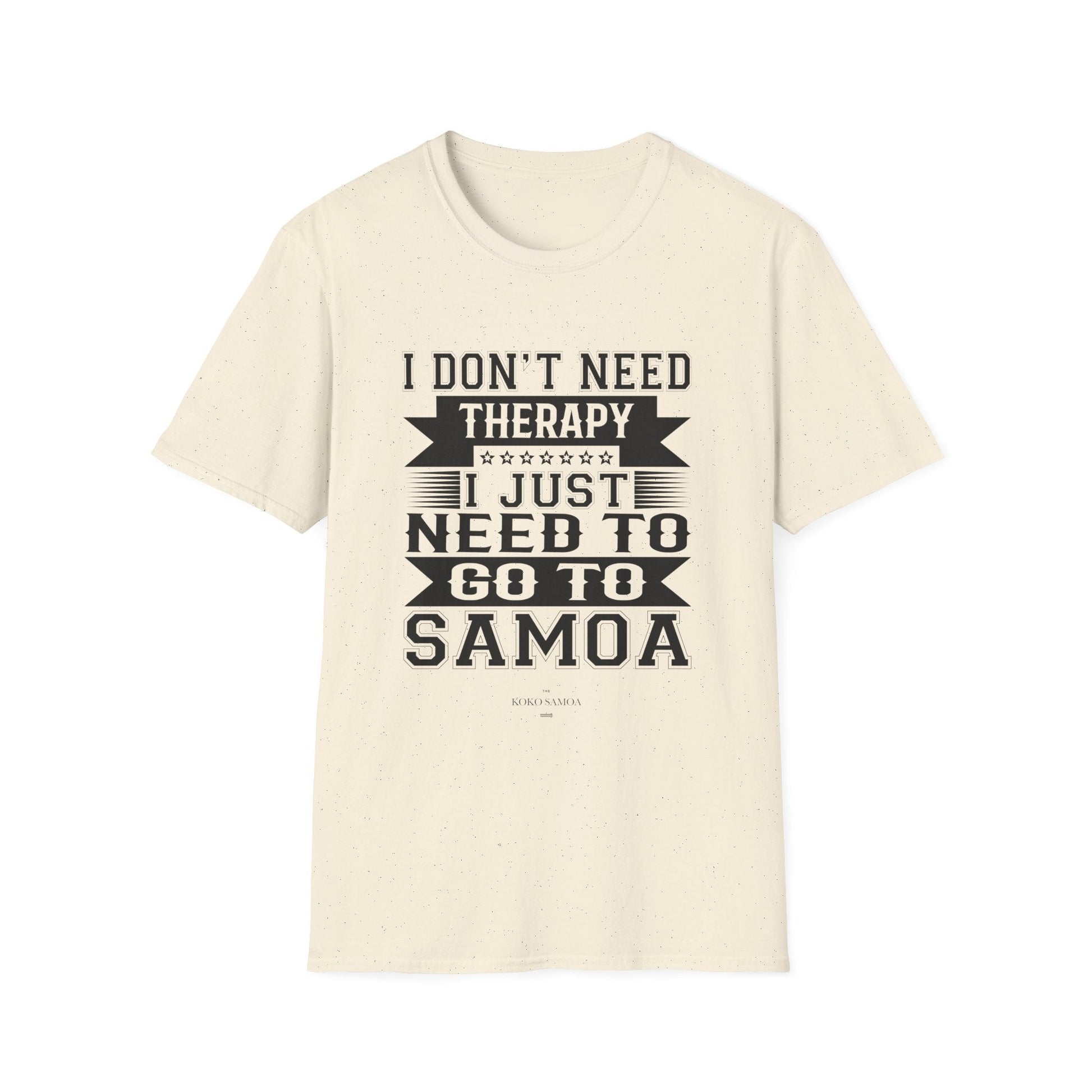 Charcoal soft unisex tee featuring Samoan Therapy design, casual and comfortable unisex T-shirt for AU/NZ.