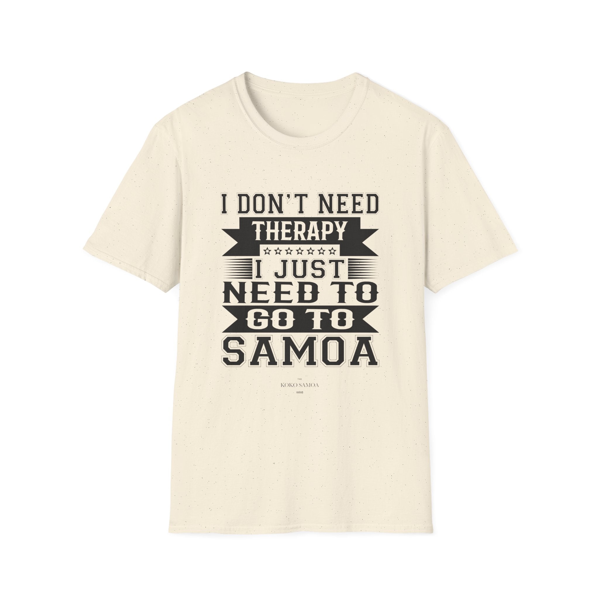 Charcoal soft unisex tee featuring Samoan Therapy design, casual and comfortable unisex T-shirt for AU/NZ.