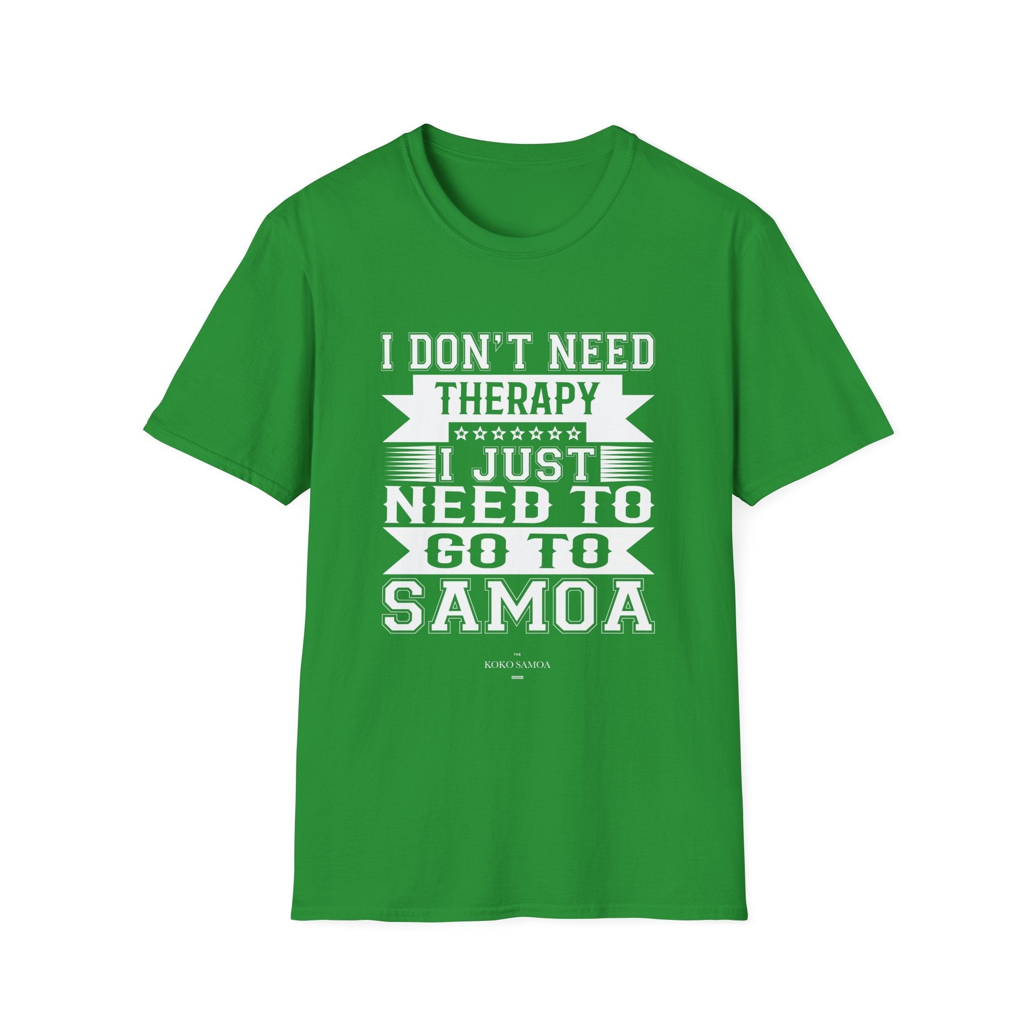 Charcoal unisex soft tee featuring Samoan Therapy design, perfect for casual wear in AU/NZ.