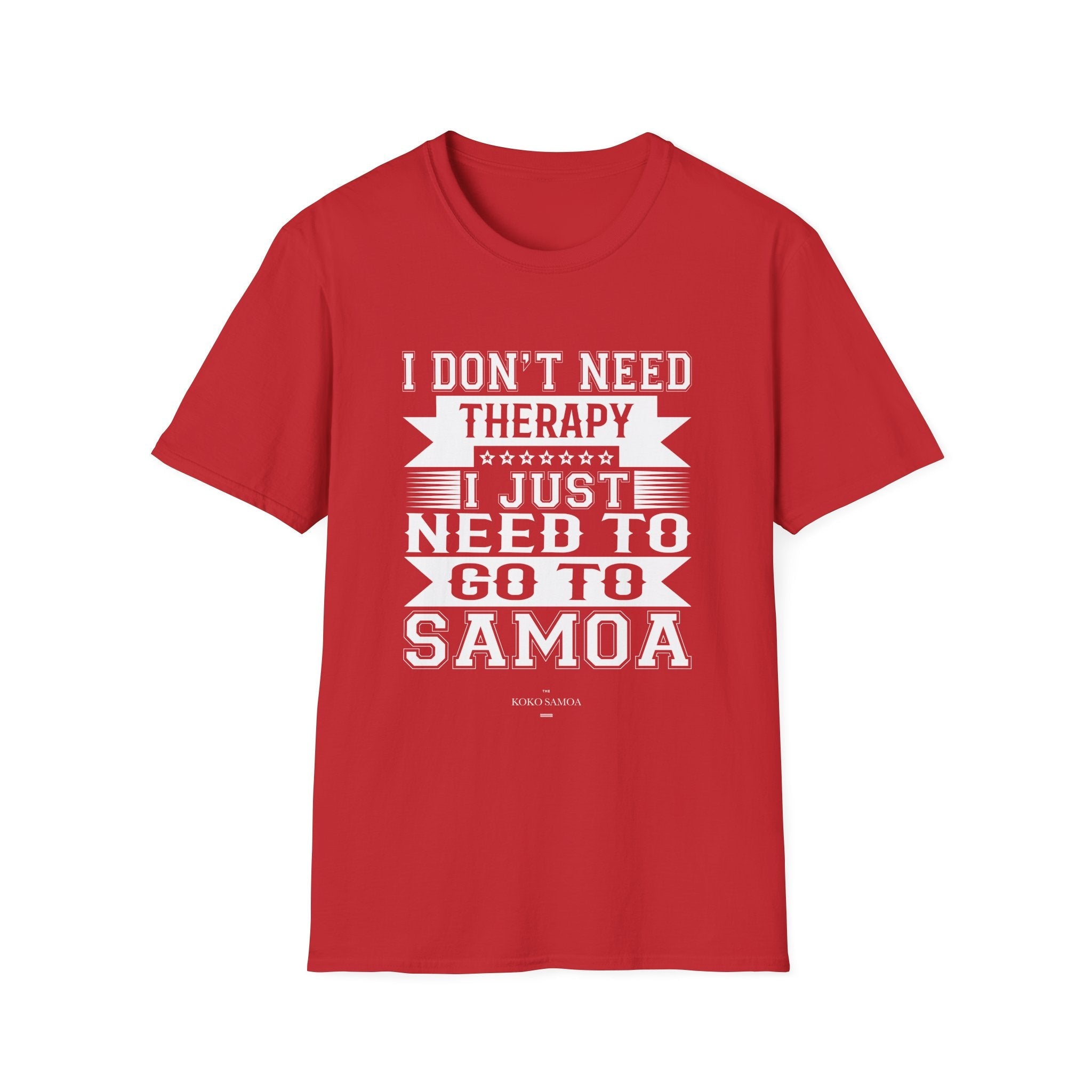 Charcoal unisex soft tee featuring Samoan Therapy design, casual and comfortable for everyday wear.