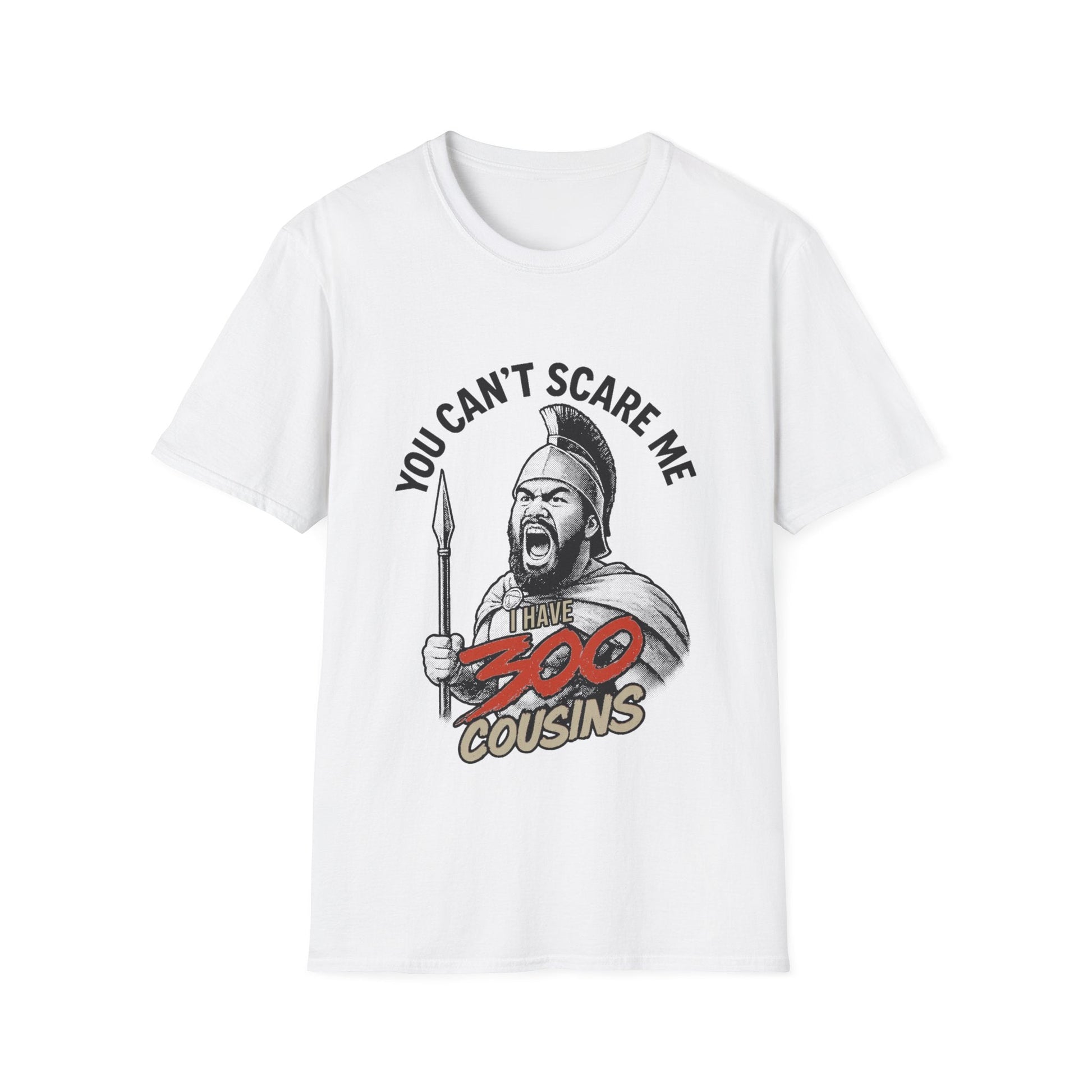 Light blue unisex soft tee featuring the "300 Cousins" design, casual fit, perfect for everyday wear.