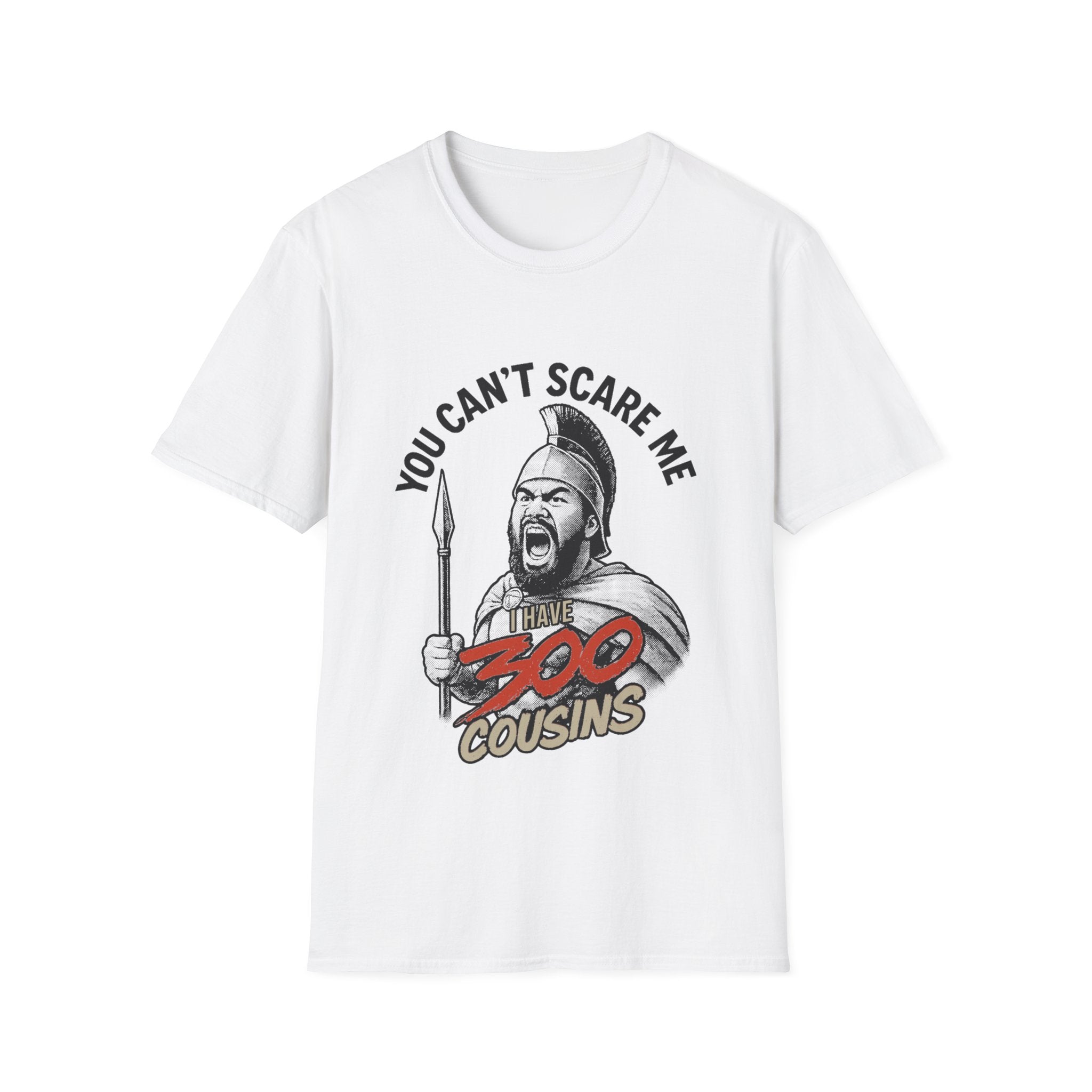 Light blue unisex soft tee featuring the "300 Cousins" design, casual fit, perfect for everyday wear.