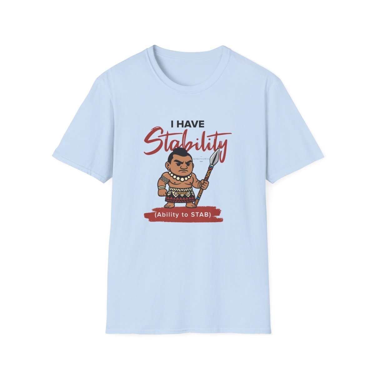 Light blue unisex T-shirt from The Print Bar, soft cotton tee with stability design, ideal for casual wear in AU/NZ.