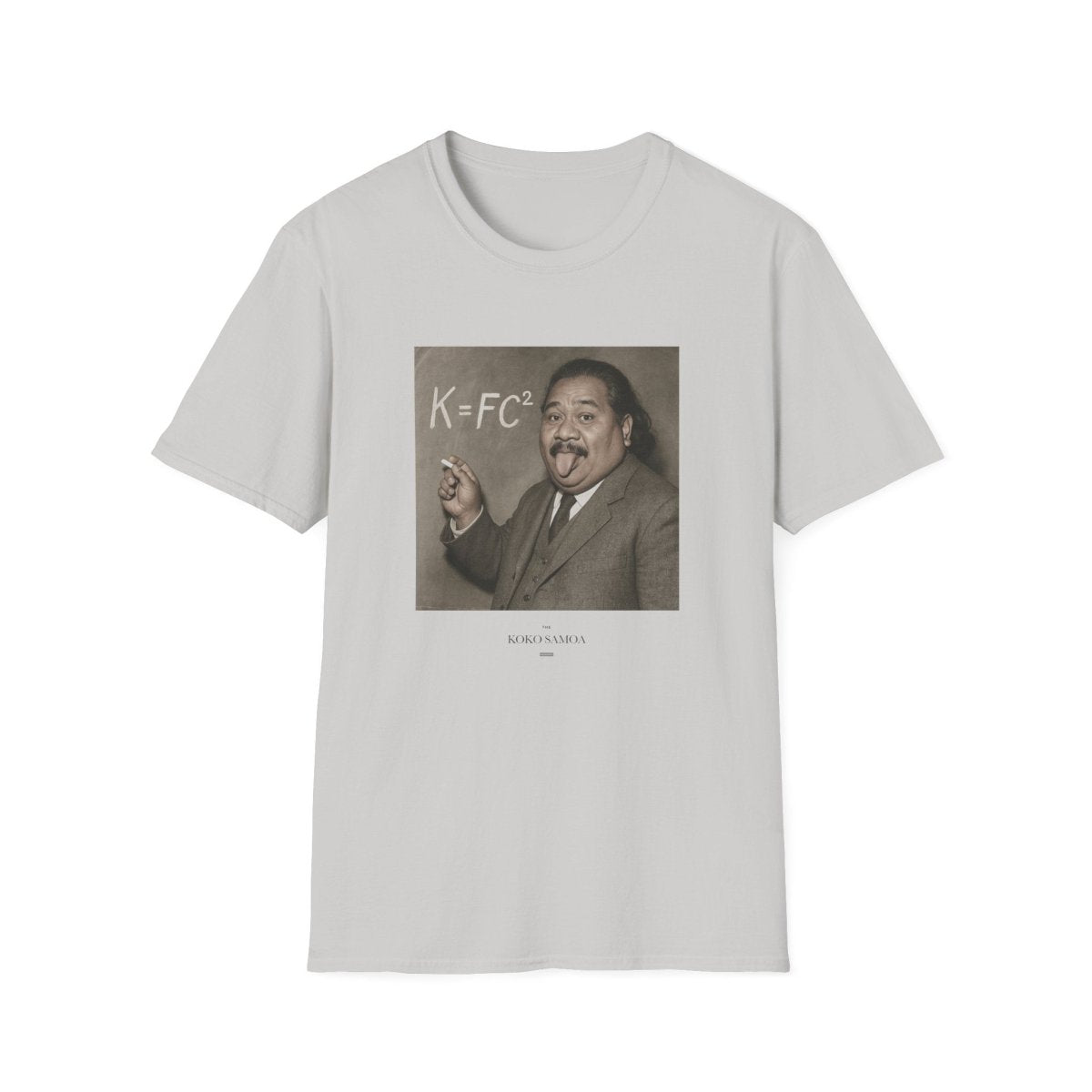 White soft unisex T-shirt featuring K=FC² design, ideal for casual wear in AU/NZ.