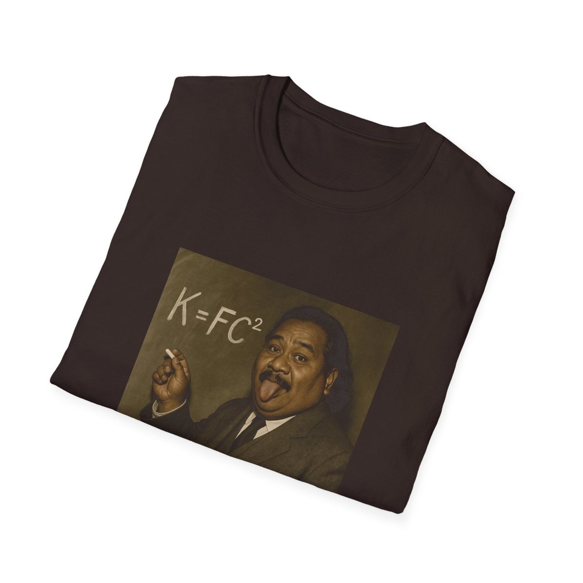 White soft unisex T-shirt featuring the K=FC² logo, casual style, and comfortable fit.