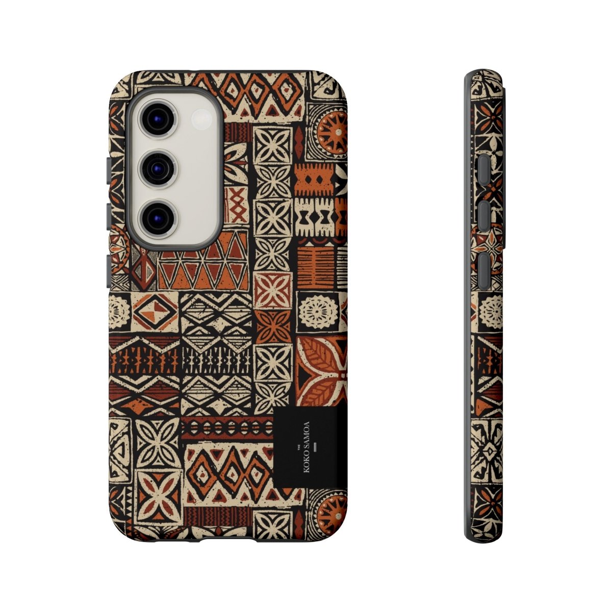 Tough Phone Case Elei in Samoa design, durable protective case for smartphones, featuring vibrant traditional pattern.