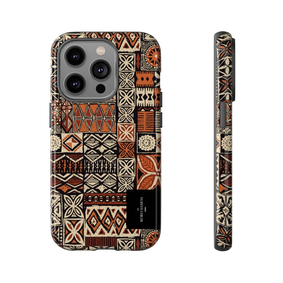 Tough Phone Case Elei design for AU/NZ/USA, durable protective cover with vibrant Koko Samoa pattern.