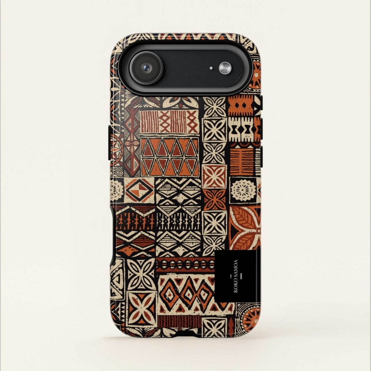 Tough Phone Case Elei design for AU/NZ/USA, durable protective case with vibrant Koko Samoa pattern for smartphones.
