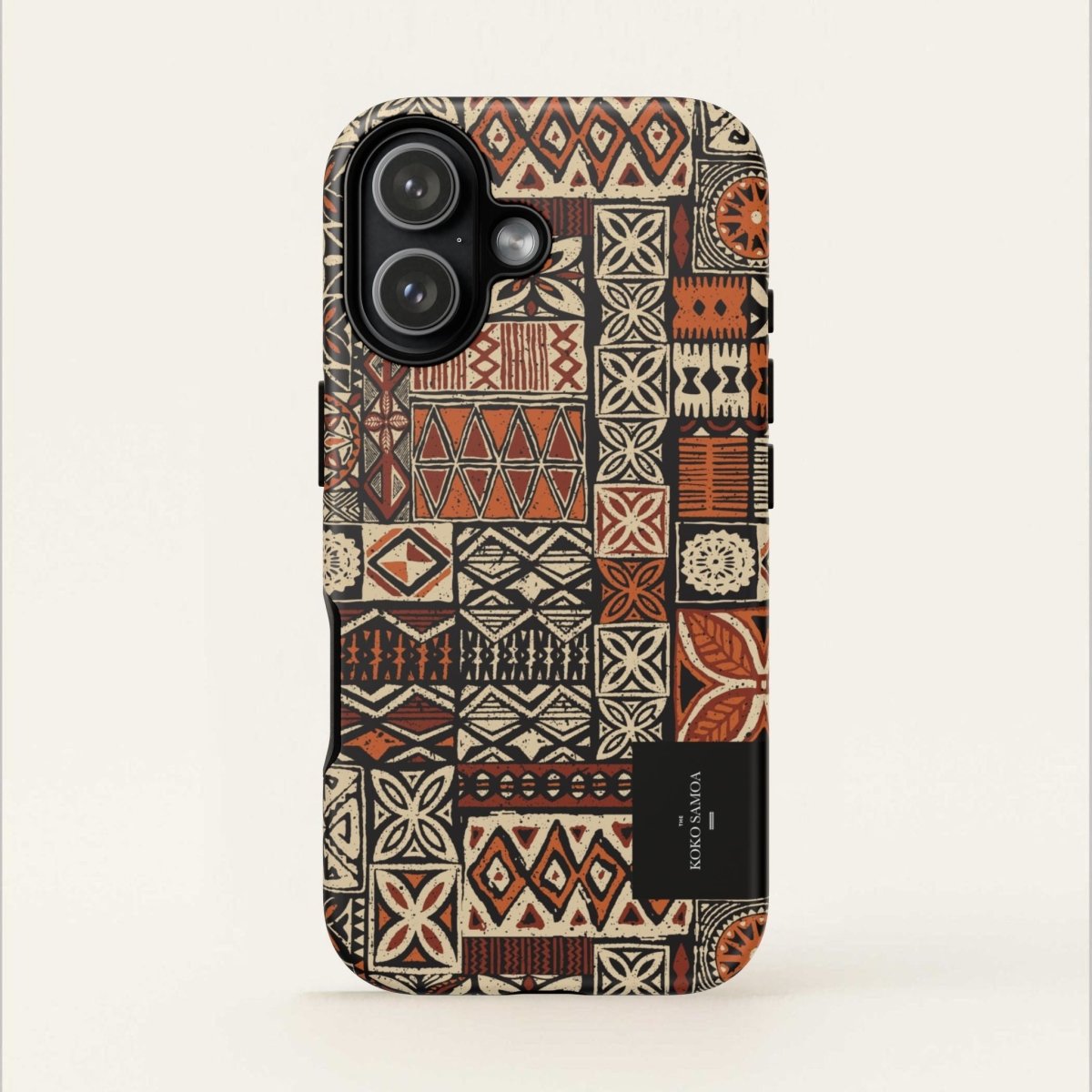 Tough Phone Case Elei in Koko Samoa design, durable protective cover for smartphones, AU/NZ/USA.