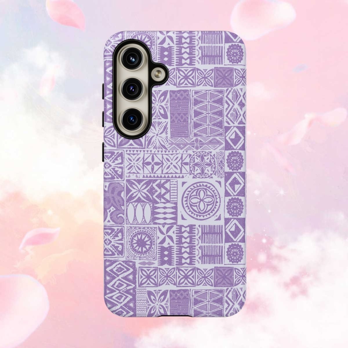 Glossy lavender Elei tough phone case for iPhone 17, designed for durability and style.