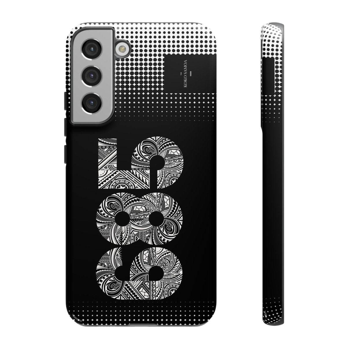 WOYC Tough Phone Case 685 for AU/NZ/USA, durable protective cover with tropical Samoa design on a smartphone.