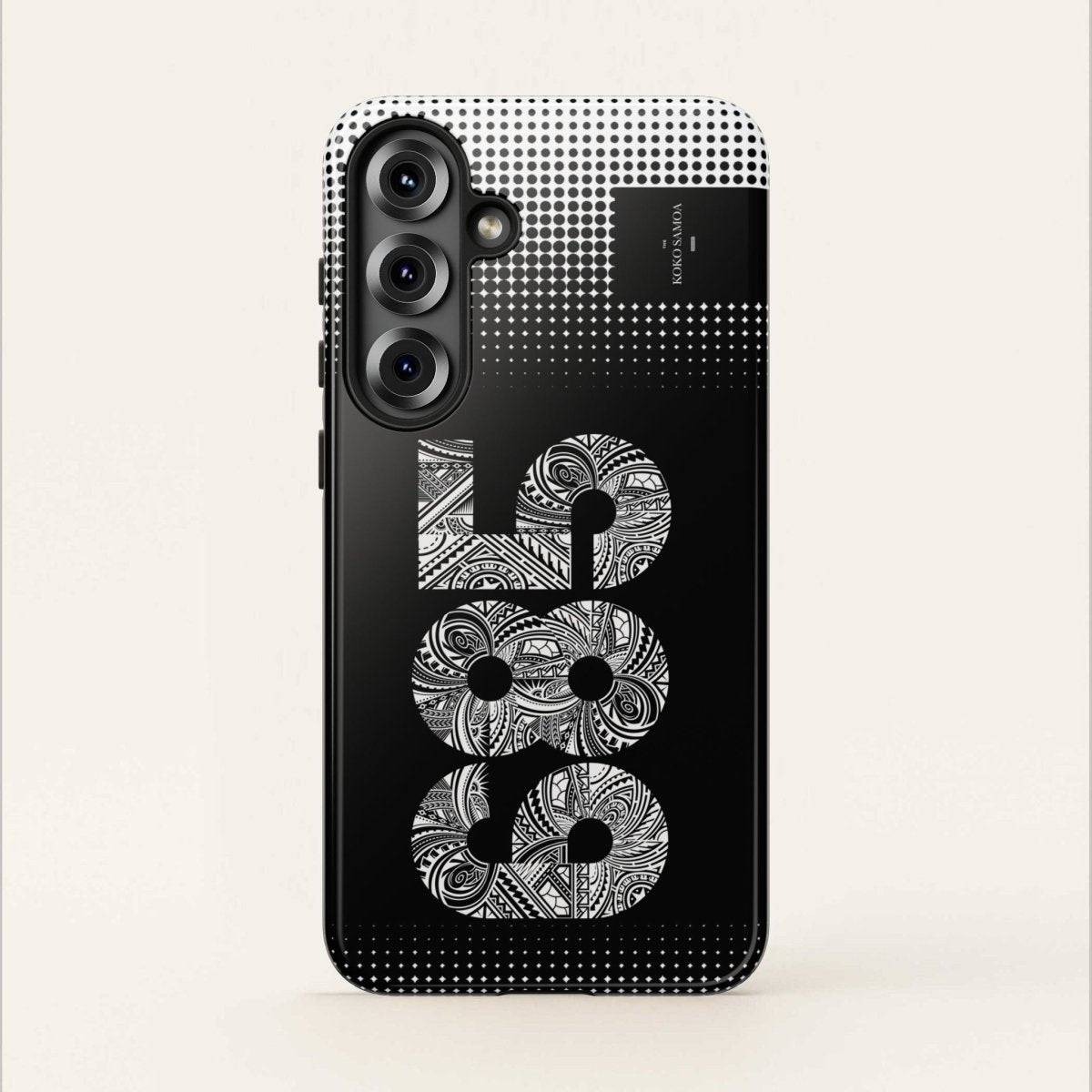 WOYC Tough Phone Case 685 for AU/NZ/USA, rugged protective cover with Koko Samoa design on a smartphone.