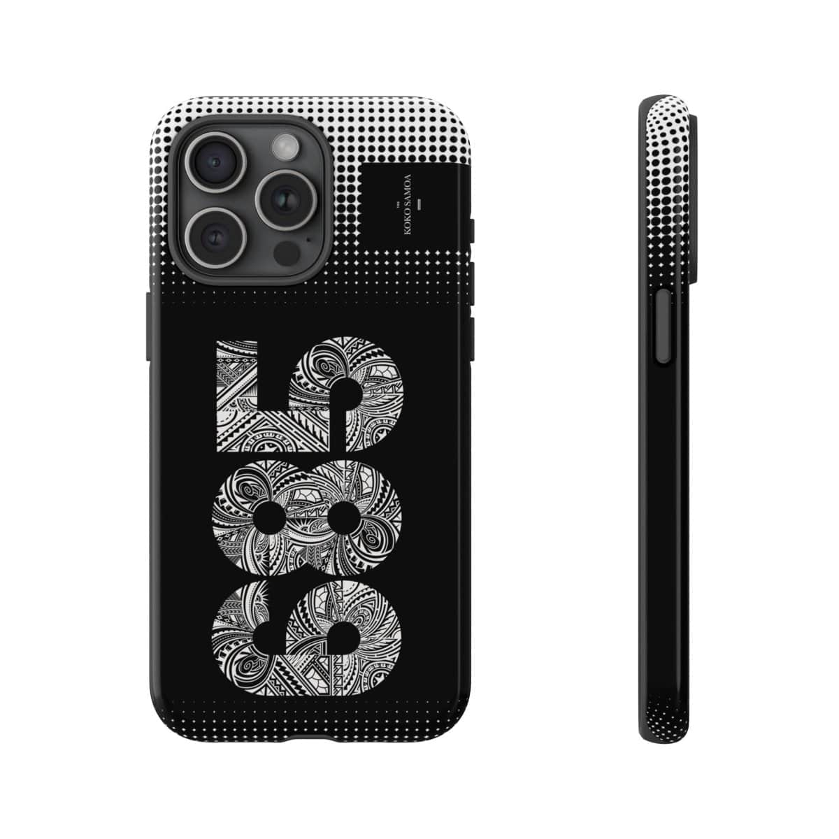 WOYC Tough Phone Case 685 for AU/NZ/USA, durable protective cover with tropical Samoa design on a smartphone.